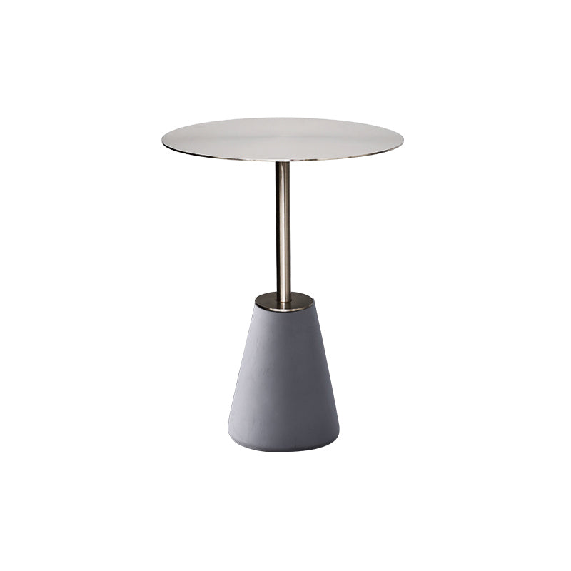 Pedestal 1 Single Coffee Table Mid-Century Modern Cocktail Table with Metal Top
