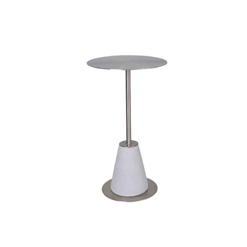 Pedestal 1 Single Coffee Table Mid-Century Modern Cocktail Table with Metal Top