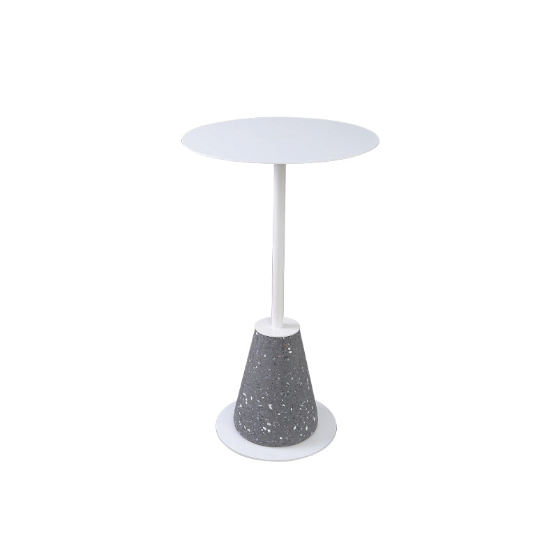 Pedestal 1 Single Coffee Table Mid-Century Modern Cocktail Table with Metal Top
