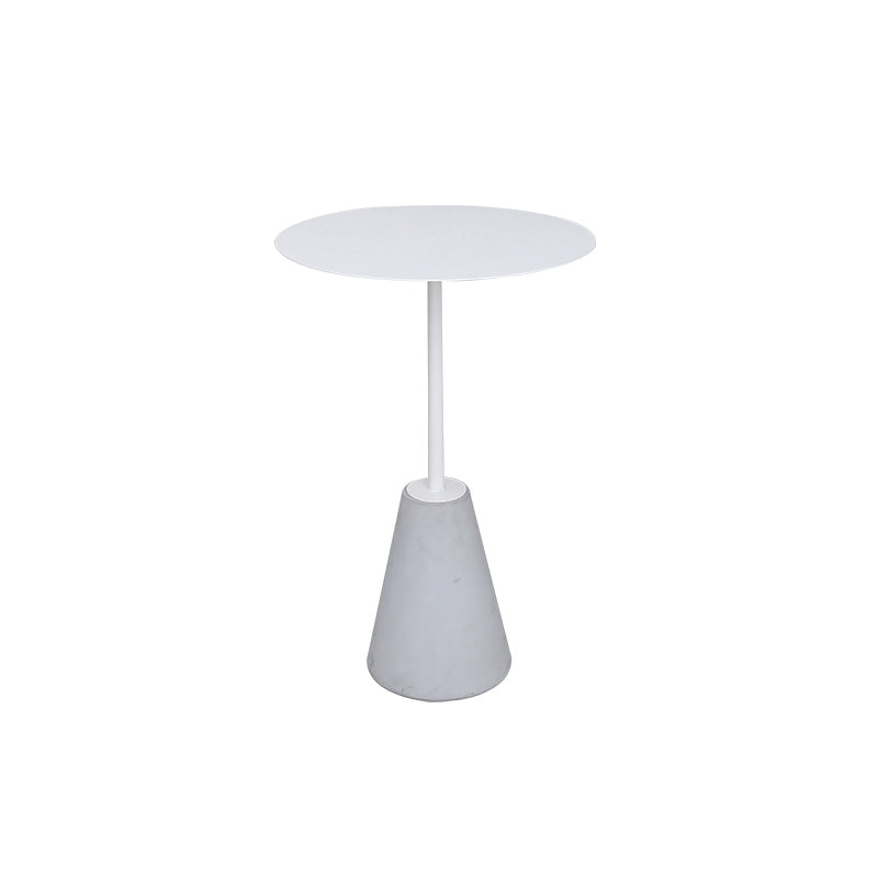 Pedestal 1 Single Coffee Table Mid-Century Modern Cocktail Table with Metal Top