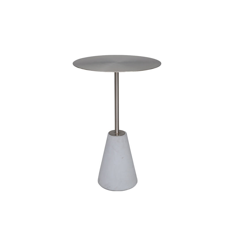 Pedestal 1 Single Coffee Table Mid-Century Modern Cocktail Table with Metal Top