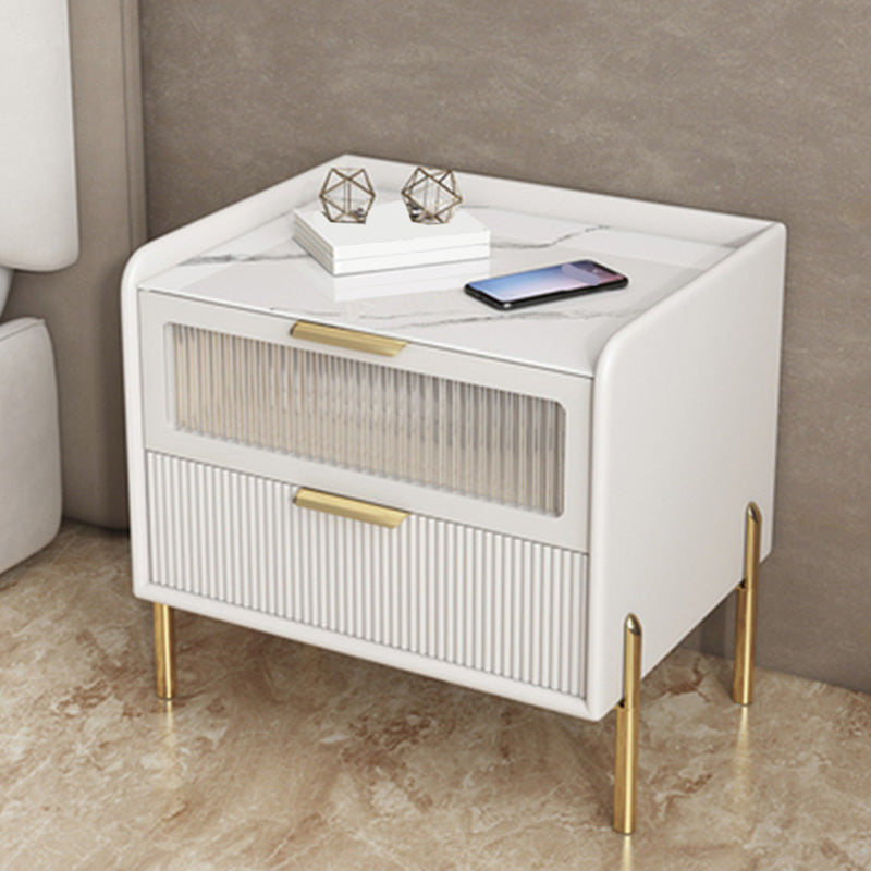 Wood Nightstand 16" Wide Bed Nightstand with Draewrs and Legs