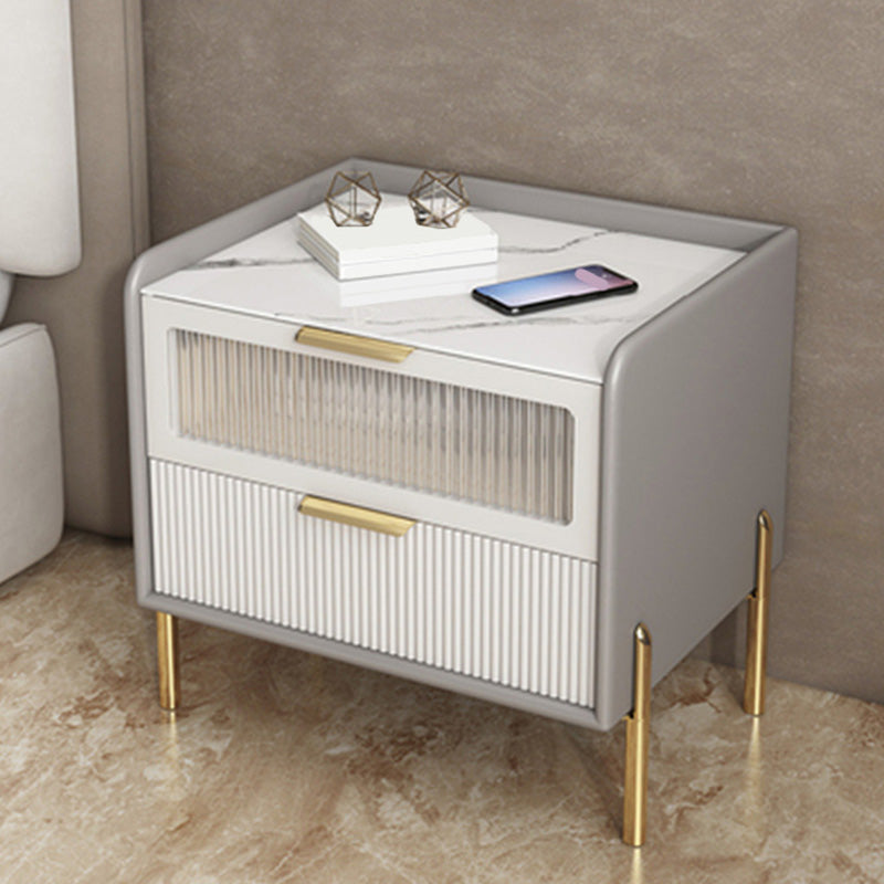 Wood Nightstand 16" Wide Bed Nightstand with Draewrs and Legs