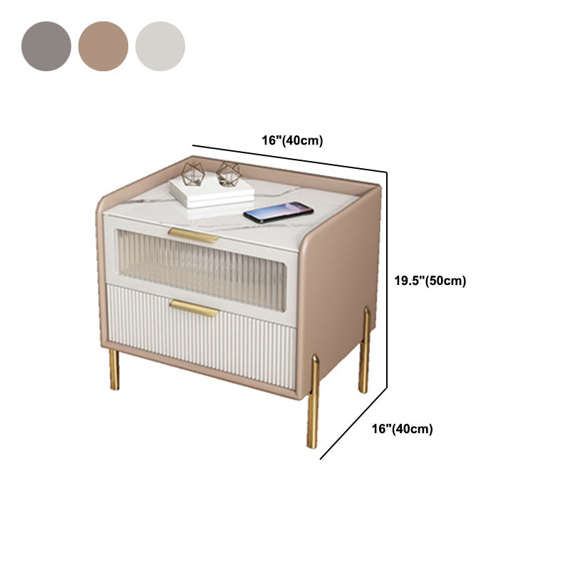 Wood Nightstand 16" Wide Bed Nightstand with Draewrs and Legs