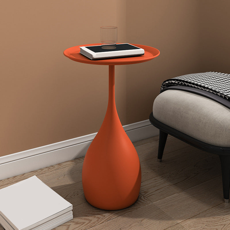 Modern Style Metal Iron Base Metal Desktop Paint Craft Round Side Table