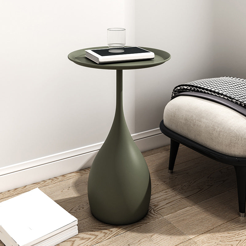 Modern Style Metal Iron Base Metal Desktop Paint Craft Round Side Table