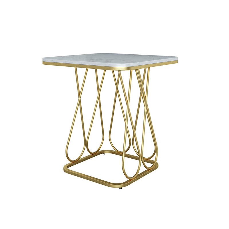 Frame Base Design Black/gold Metal Black White/white Marble Top Round Side Table