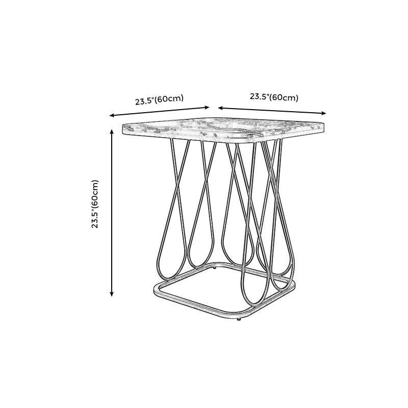 Frame Base Design Black/gold Metal Black White/white Marble Top Round Side Table