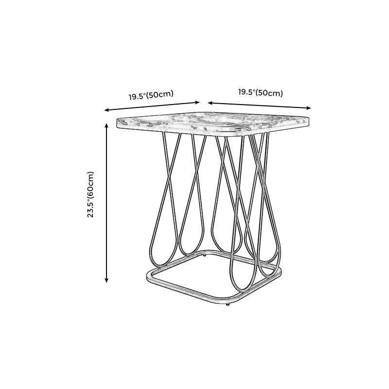 Frame Base Design Black/gold Metal Black White/white Marble Top Round Side Table