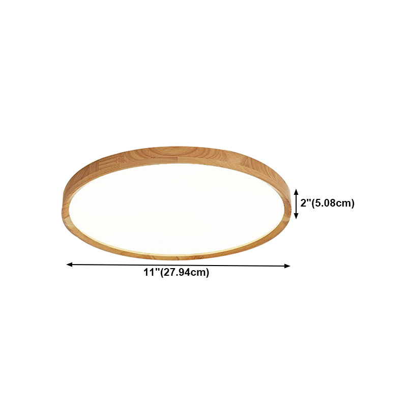 Wooden Ceiling Mount Light Simple LED Ceiling Light with Acrylic Shade for Dining Room