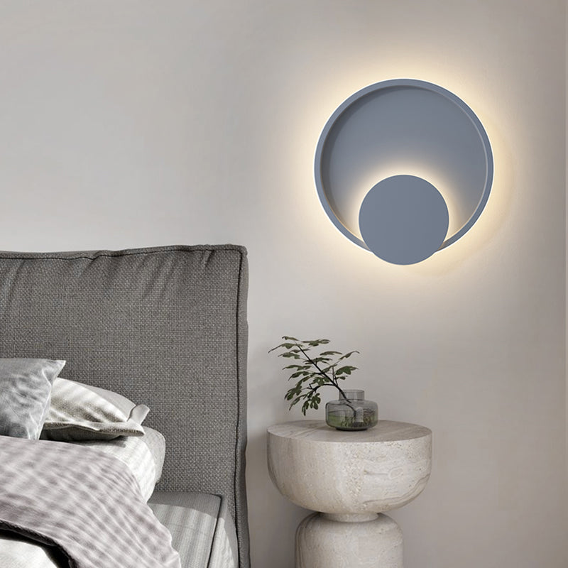 1-Light LED Wall Mount Light Simple Wall Light with Iron Shade for Living Room
