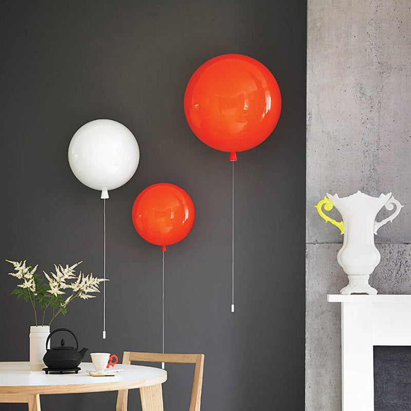 Macaron Style Wall Mount Light 1-Light Wall Light with Glass Shade for Bedroom