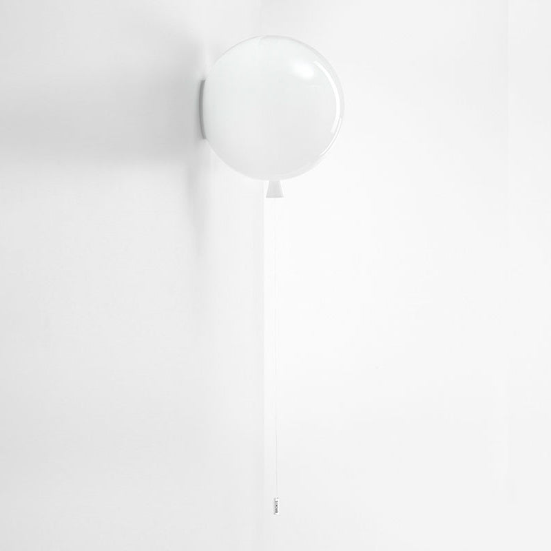 Macaron Style Wall Mount Light 1-Light Wall Light with Glass Shade for Bedroom