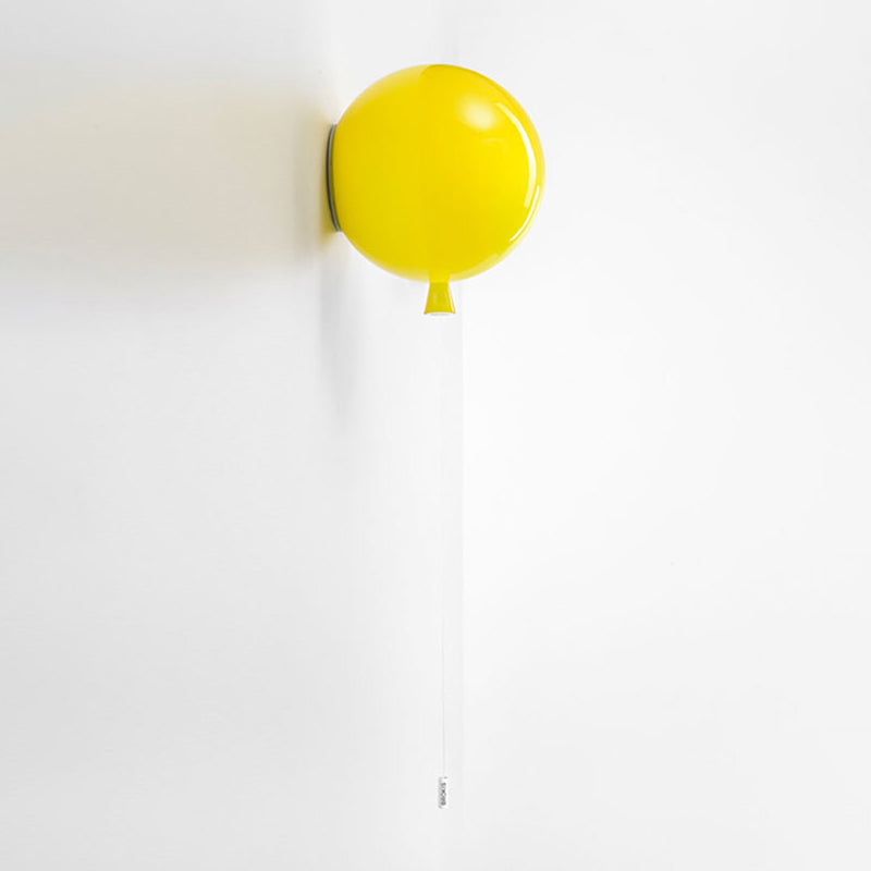 Macaron Style Wall Mount Light 1-Light Wall Light with Glass Shade for Bedroom