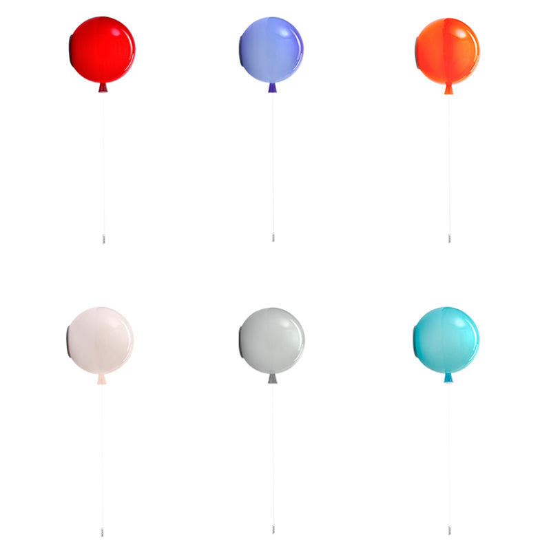 Macaron Style Wall Mount Light 1-Light Wall Light with Glass Shade for Bedroom