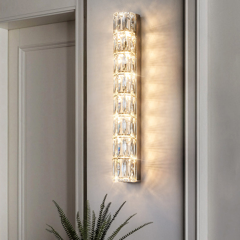 Modern Style Wall Mount Light Simple Wall Light with Crystal Shade for Living Room