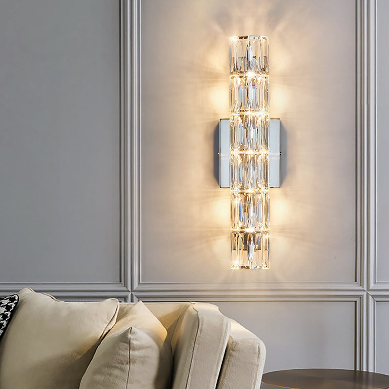 Modern Style Wall Mount Light Simple Wall Light with Crystal Shade for Living Room