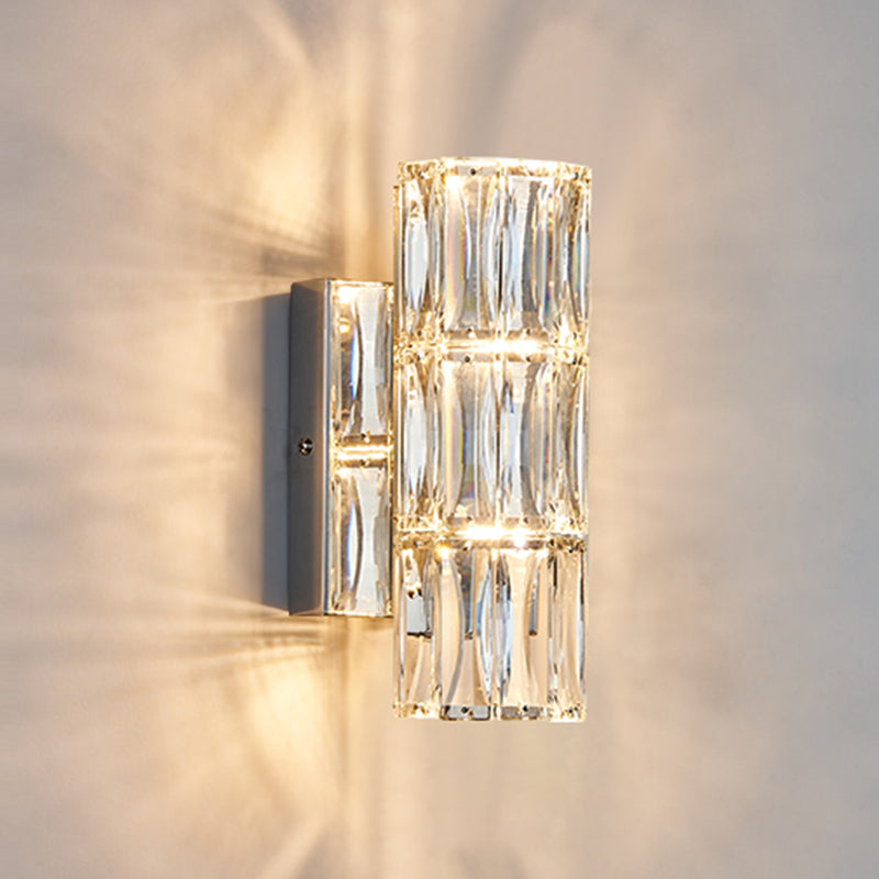 Modern Style Wall Mount Light Simple Wall Light with Crystal Shade for Living Room