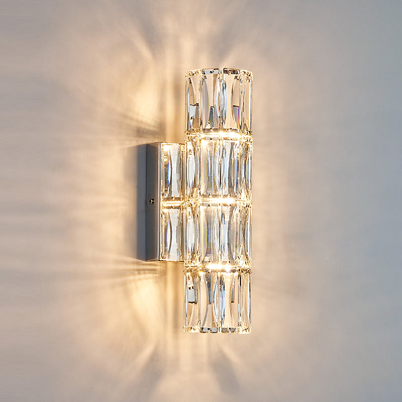 Modern Style Wall Mount Light Simple Wall Light with Crystal Shade for Living Room