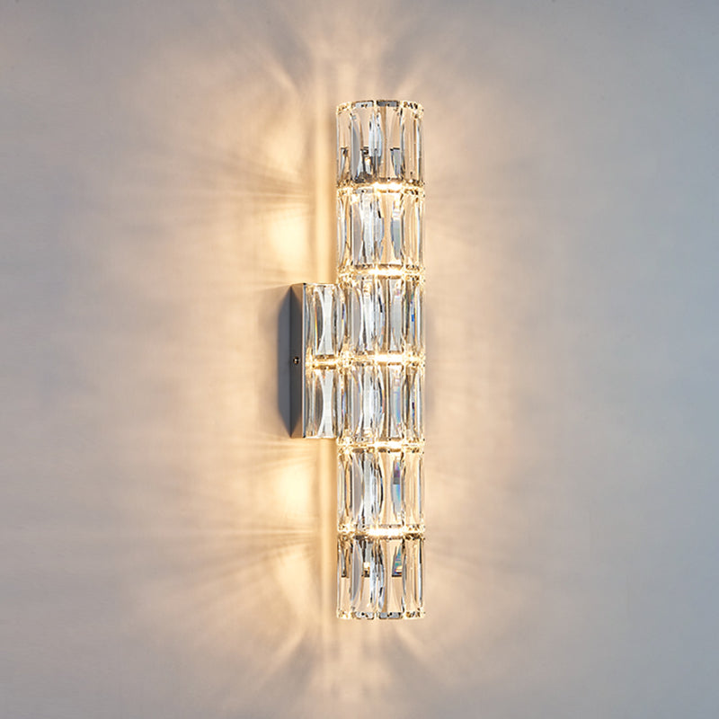 Modern Style Wall Mount Light Simple Wall Light with Crystal Shade for Living Room