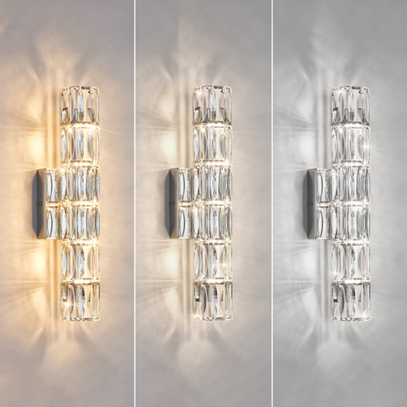 Modern Style Wall Mount Light Simple Wall Light with Crystal Shade for Living Room