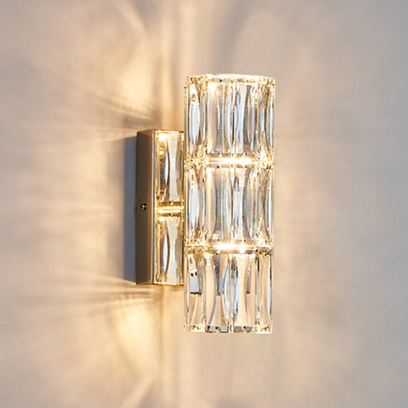 Modern Style Wall Mount Light Simple Wall Light with Crystal Shade for Living Room