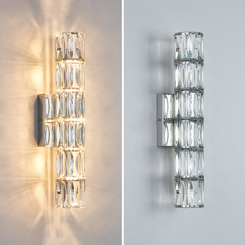 Modern Style Wall Mount Light Simple Wall Light with Crystal Shade for Living Room