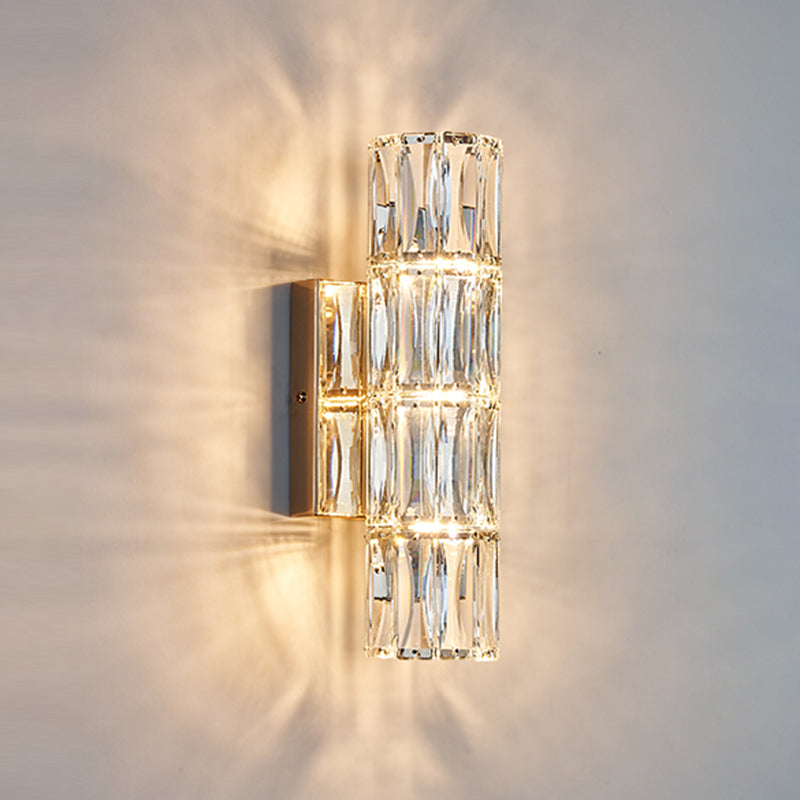Modern Style Wall Mount Light Simple Wall Light with Crystal Shade for Living Room