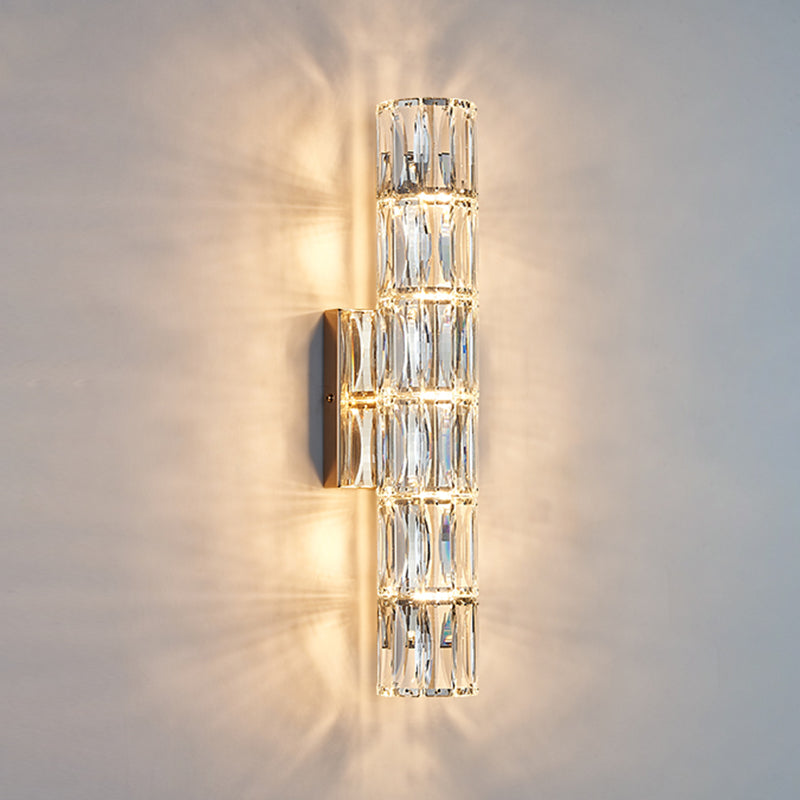 Modern Style Wall Mount Light Simple Wall Light with Crystal Shade for Living Room