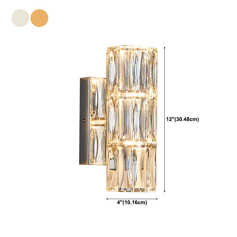Modern Style Wall Mount Light Simple Wall Light with Crystal Shade for Living Room