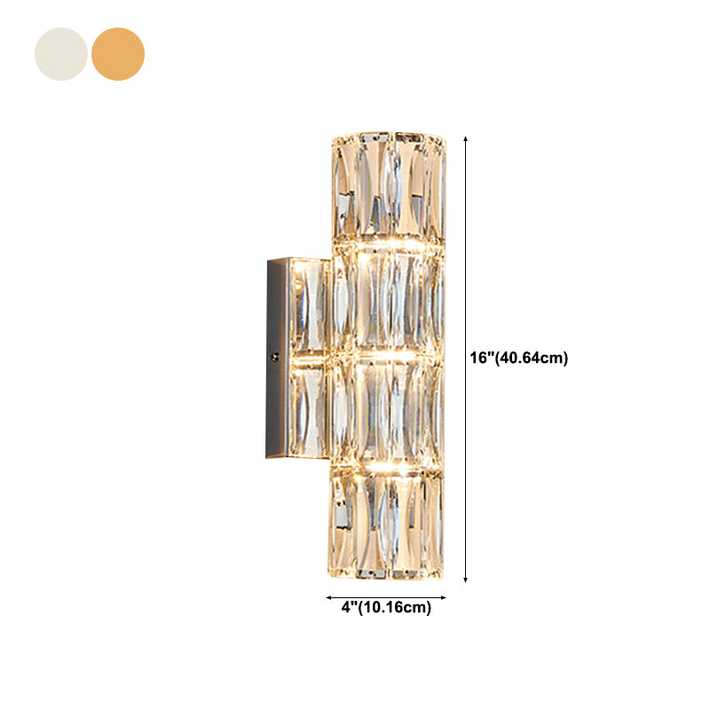 Modern Style Wall Mount Light Simple Wall Light with Crystal Shade for Living Room