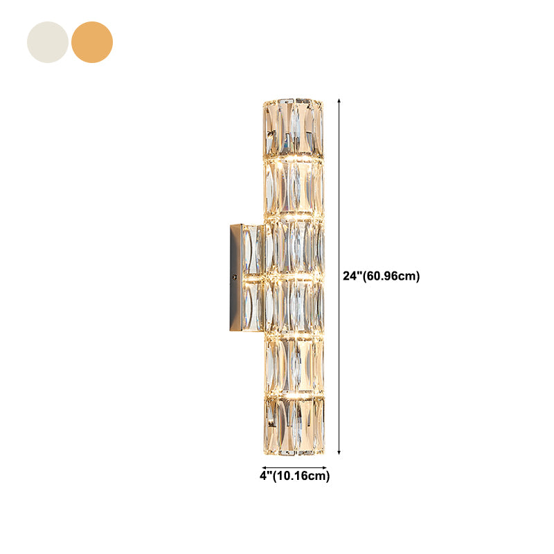 Modern Style Wall Mount Light Simple Wall Light with Crystal Shade for Living Room