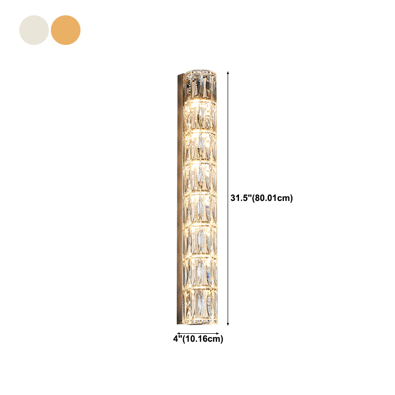 Modern Style Wall Mount Light Simple Wall Light with Crystal Shade for Living Room