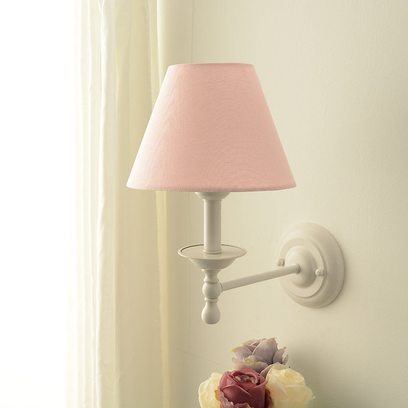 Macaron Wall Mount Light 1-Light Wall Light with Fabric Shade for Living Room