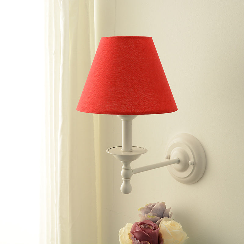 Macaron Wall Mount Light 1-Light Wall Light with Fabric Shade for Living Room