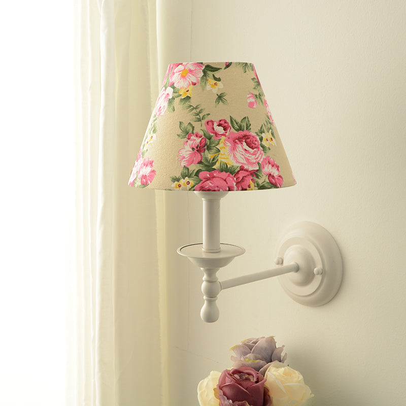 Macaron Wall Mount Light 1-Light Wall Light with Fabric Shade for Living Room