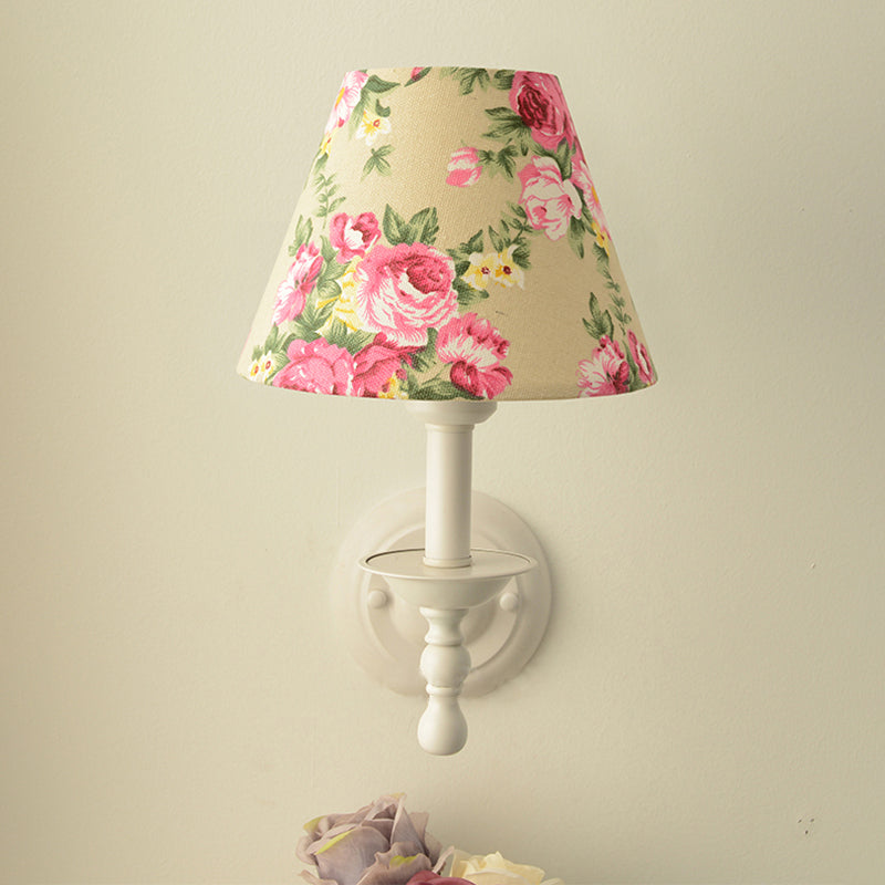 Macaron Wall Mount Light 1-Light Wall Light with Fabric Shade for Living Room