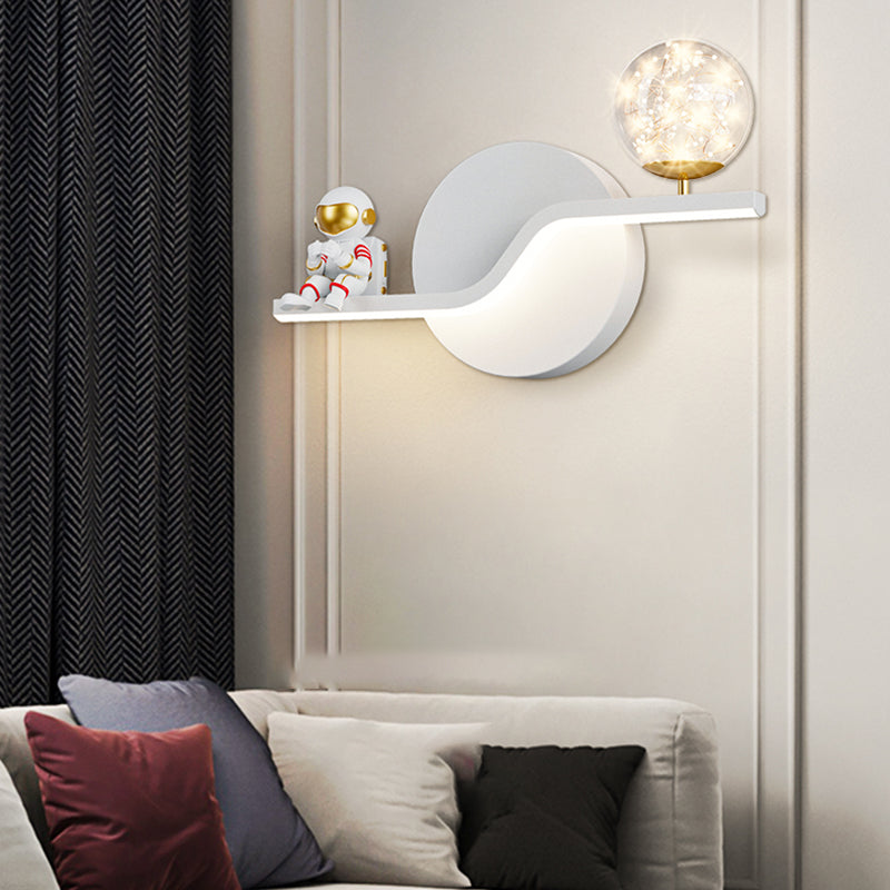 Children LED Wall Mount Light 2 Lights Wall Lamp with Glass for Kid's Room