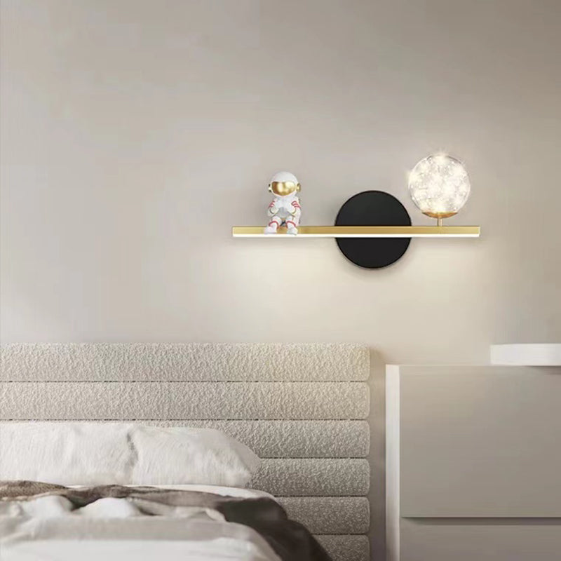 Children LED Wall Mount Light 2 Lights Wall Lamp with Glass for Kid's Room