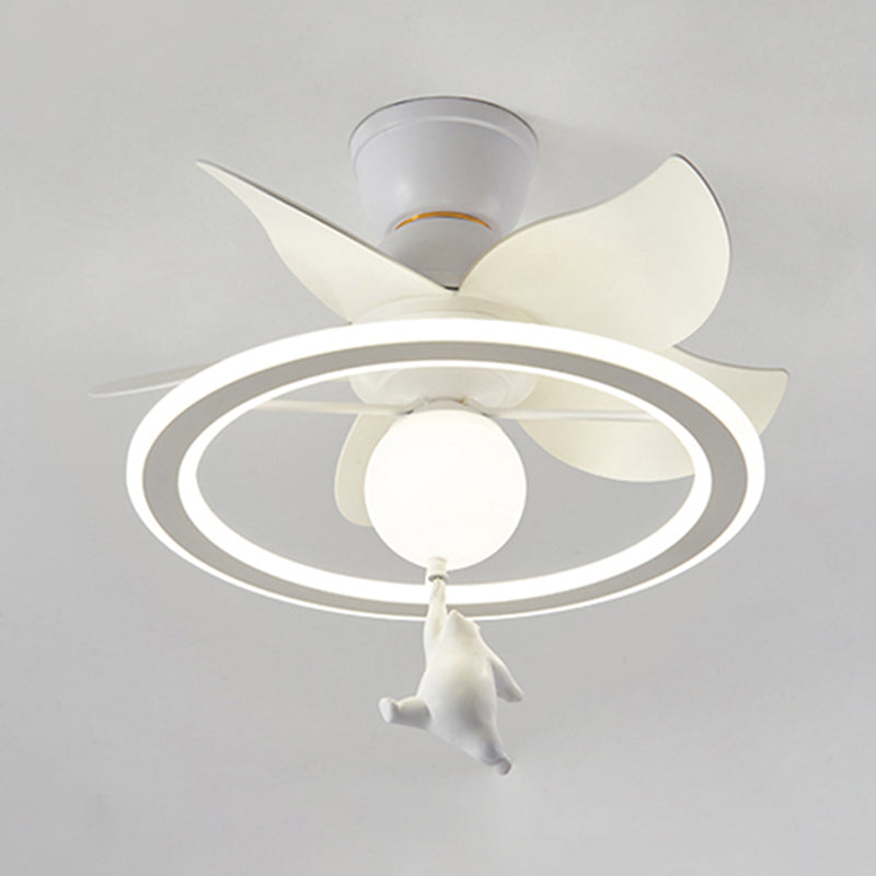 Unique Shape Metal Ceiling Fan Lighting Kids Style 2 Light Ceiling Fan Lamps