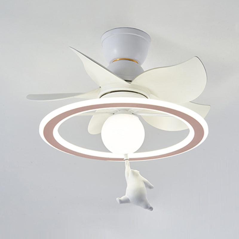 Unique Shape Metal Ceiling Fan Lighting Kids Style 2 Light Ceiling Fan Lamps