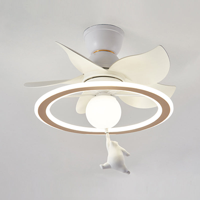 Unique Shape Metal Ceiling Fan Lighting Kids Style 2 Light Ceiling Fan Lamps