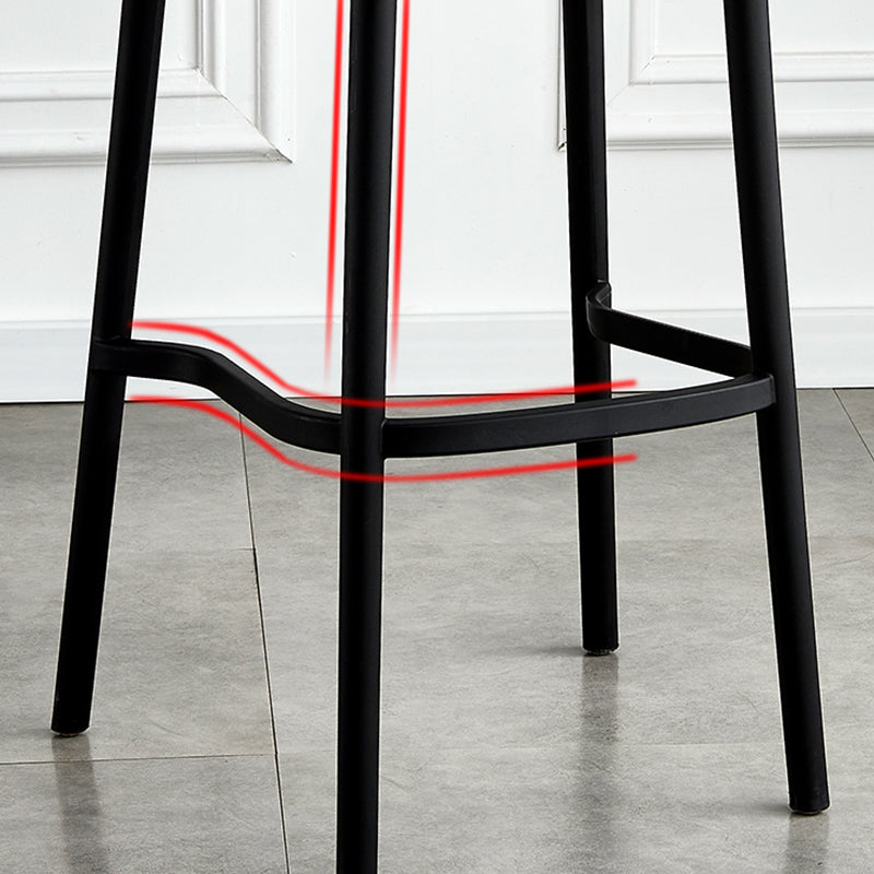 Modern Backrest Armless Counter Stool Plastic Hight Stool for Coffee Shop