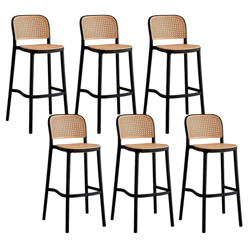Modern Backrest Armless Counter Stool Plastic Hight Stool for Coffee Shop