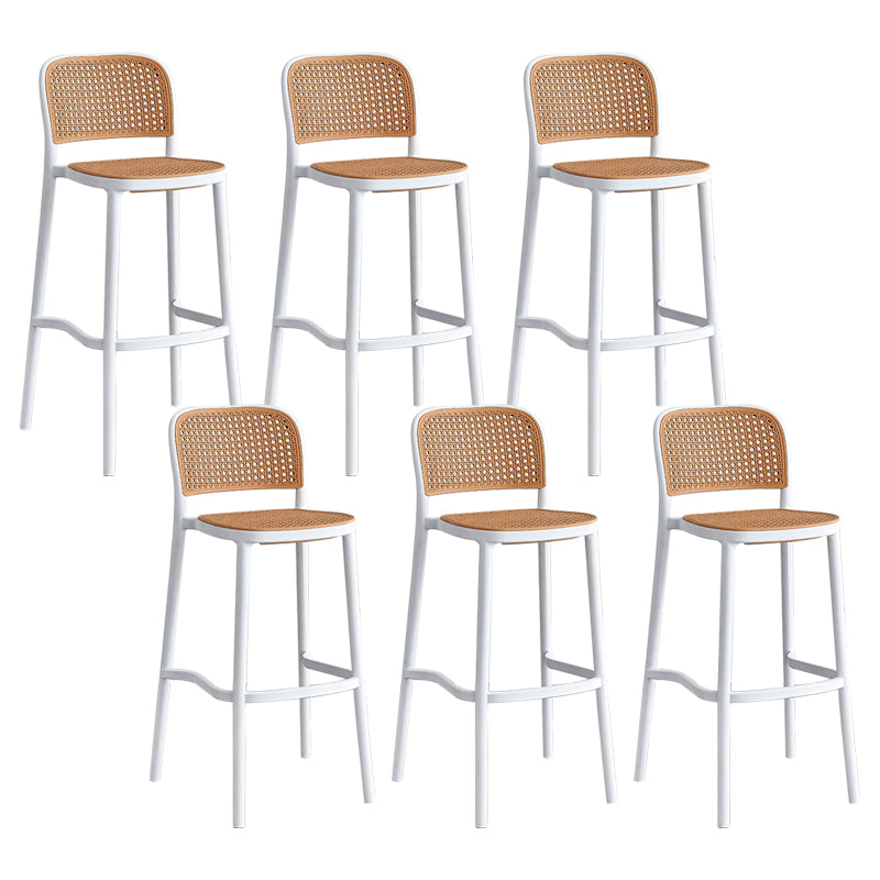 Modern Backrest Armless Counter Stool Plastic Hight Stool for Coffee Shop