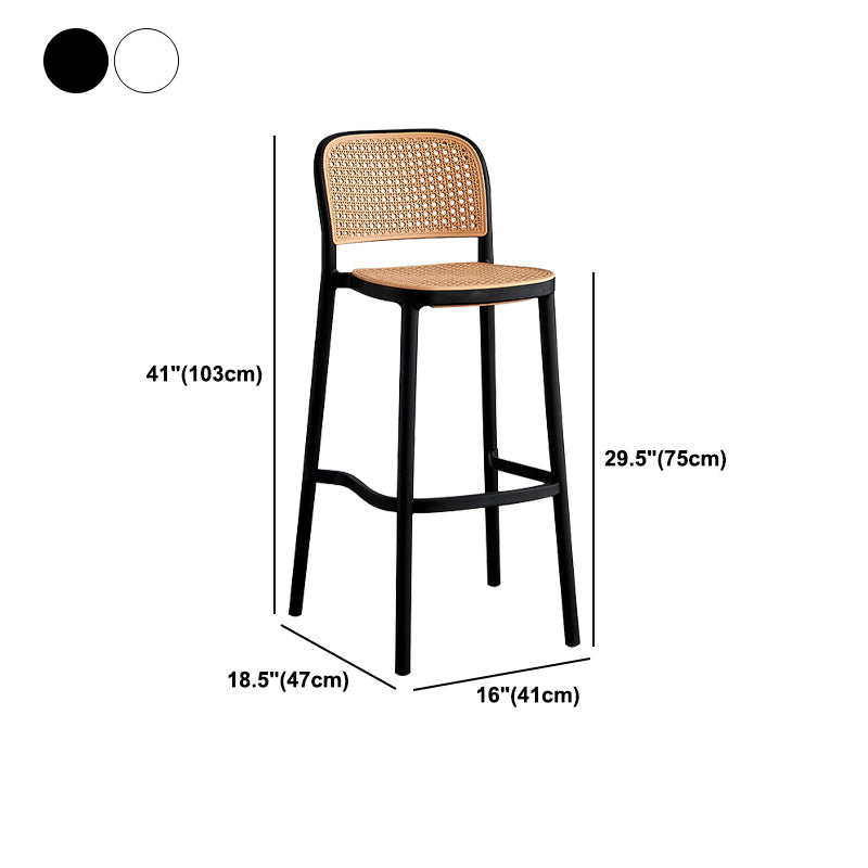 Modern Backrest Armless Counter Stool Plastic Hight Stool for Coffee Shop