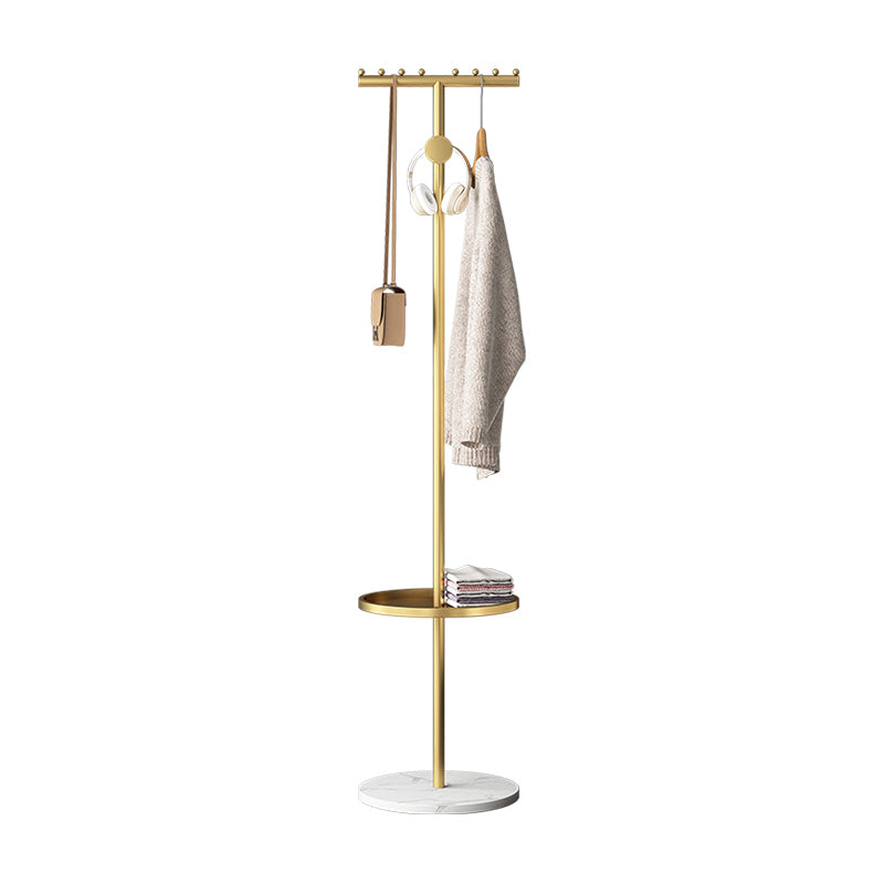 Hall Stand Coat Hanger Modern Style Metal Hall Tree Hall with Shelf