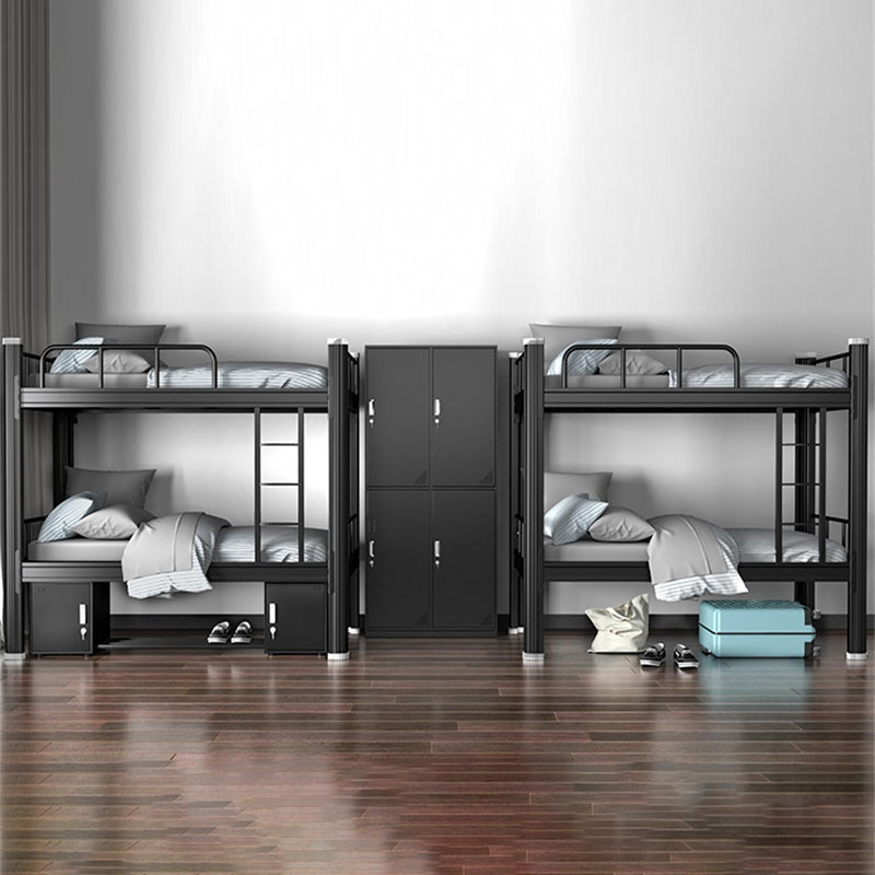 Contemporary Iron Bunk Bed with Metal Legs and Open-Frame 70.87" High