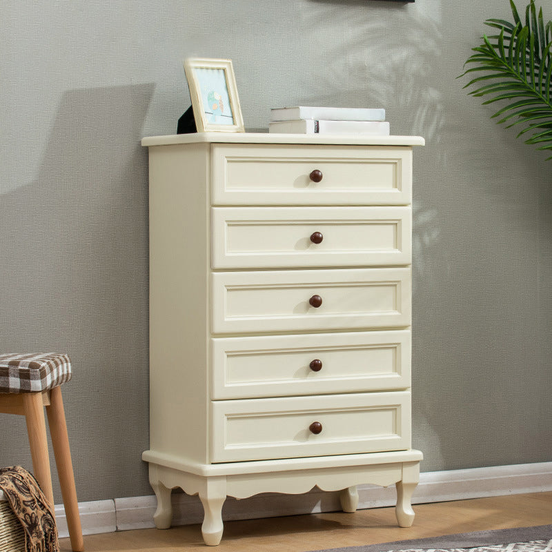 Mid-Century Modern Wood Accent Chest with Drawers Side Cabinet