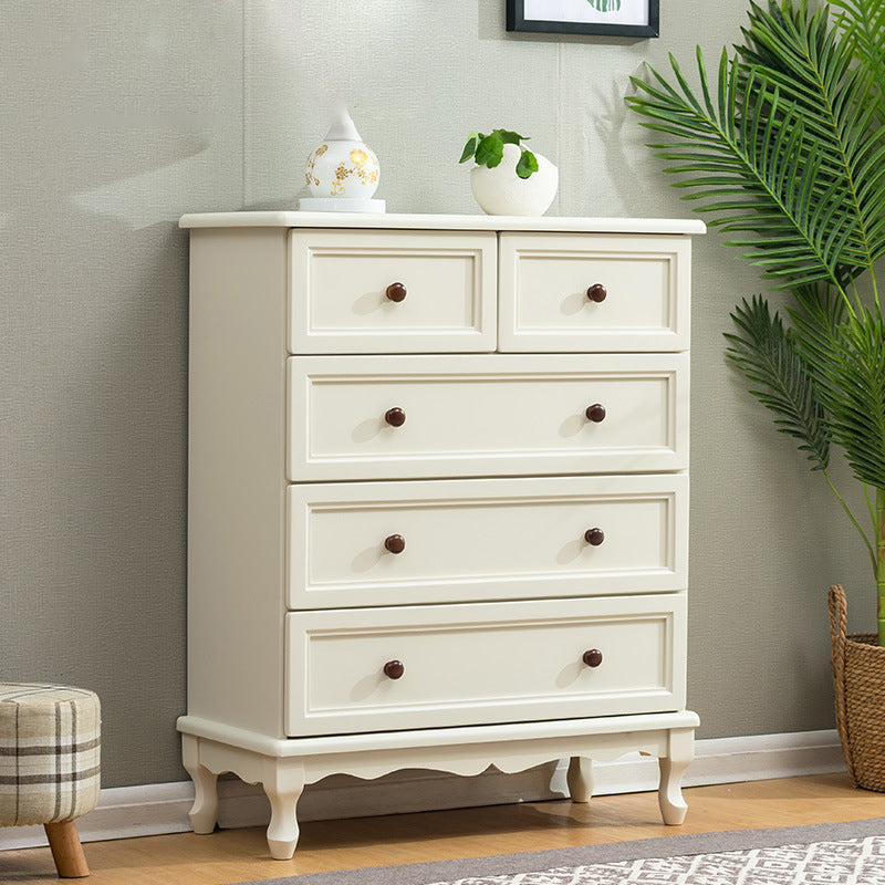 Mid-Century Modern Wood Accent Chest with Drawers Side Cabinet